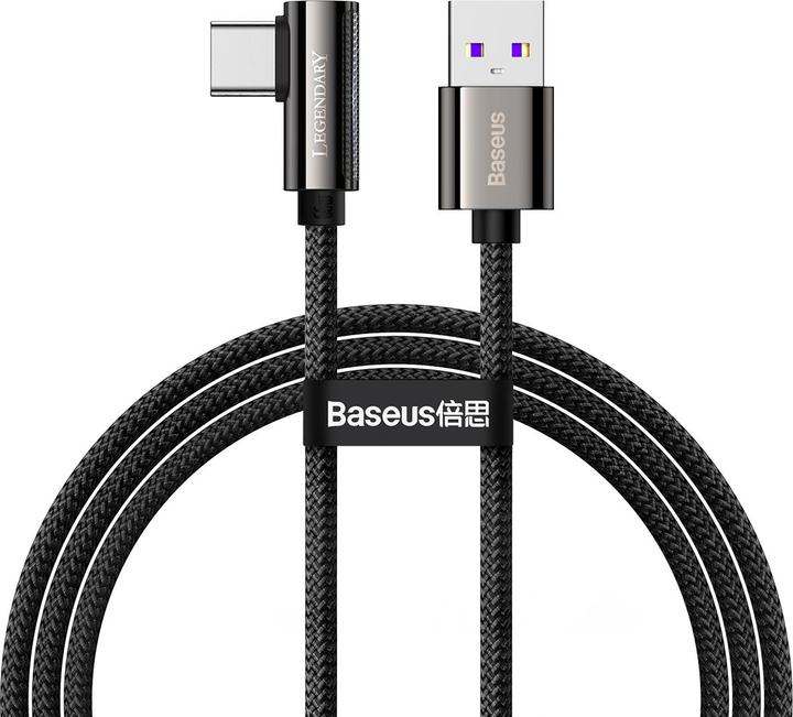 Productafbeelding Baseus Legend Series Elbow Fast Charging Data Cable USB naar Type-C 66W 1m Zwart (1 m, USB 2.0, 66 W)