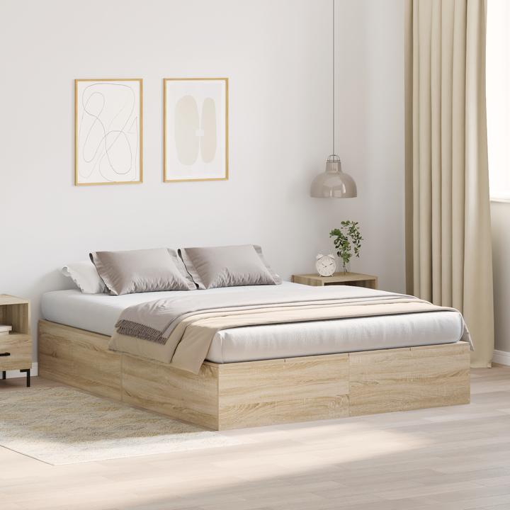 Produktbild VidaXL Bettgestell mit Stauraum Sonoma Eiche 160x200 cm (160 x 200 cm)