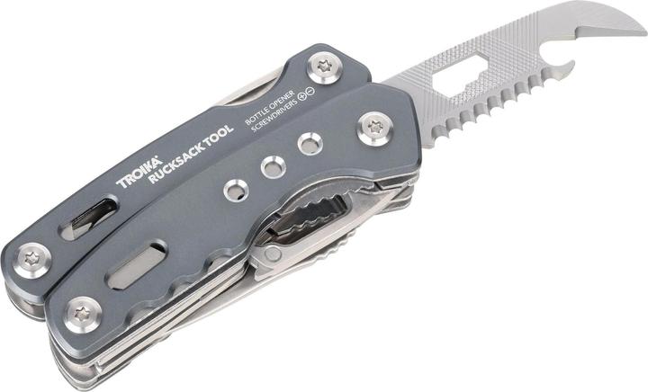 Actual product image Troika Pocket knife backpack tool with 15 functions, grey, type (15 Functions)