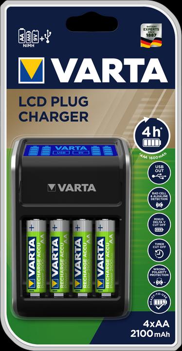 Actual product image Varta LCD Plug Charger (4 pcs., AA, 2100 mAh, Battery + charger)