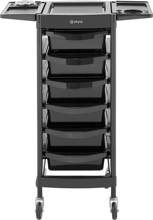 Produktbild Physa Rollbarer Friseurtrolley Friseurwagen Kosmetikwagen 6 Schubladen 10 kg schwarz