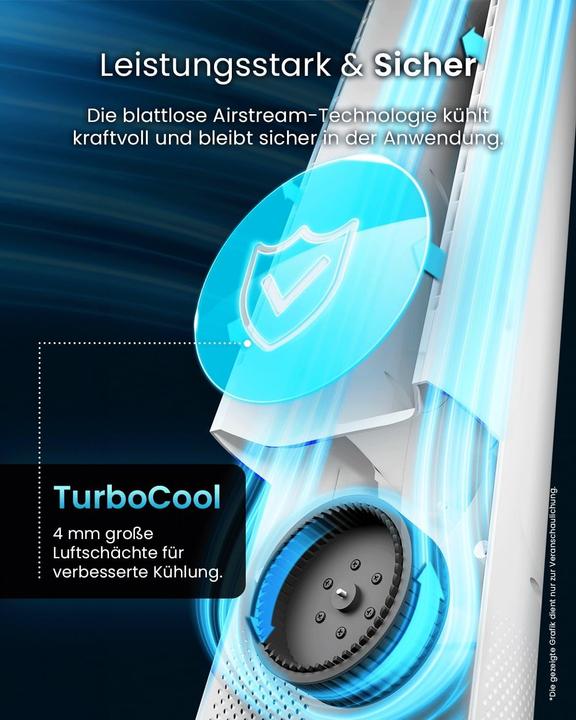 Actual product image Breeze Rotorloser Smart Home Turmventilator mit WLAN, LED Display (62 dB)