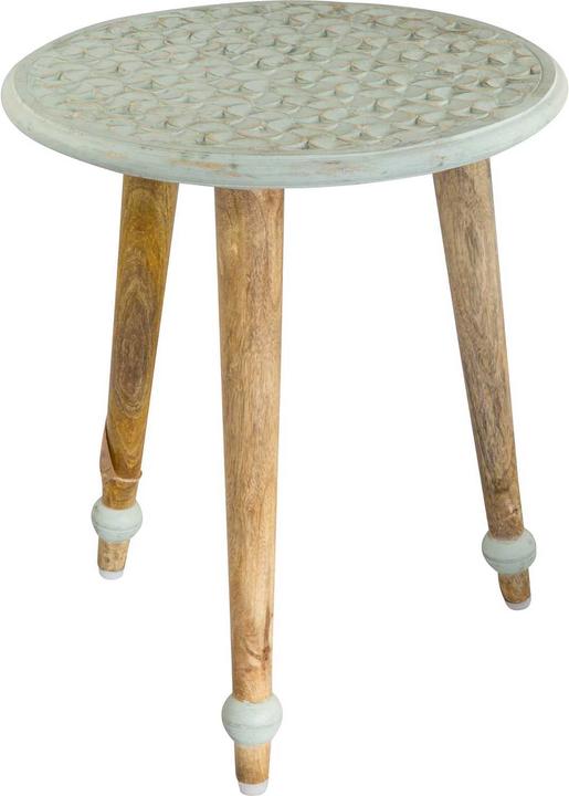 Produktbild Bhp Beistelltisch Mangoholz Tischplatte mint rund (Ø 40 x 45 cm)