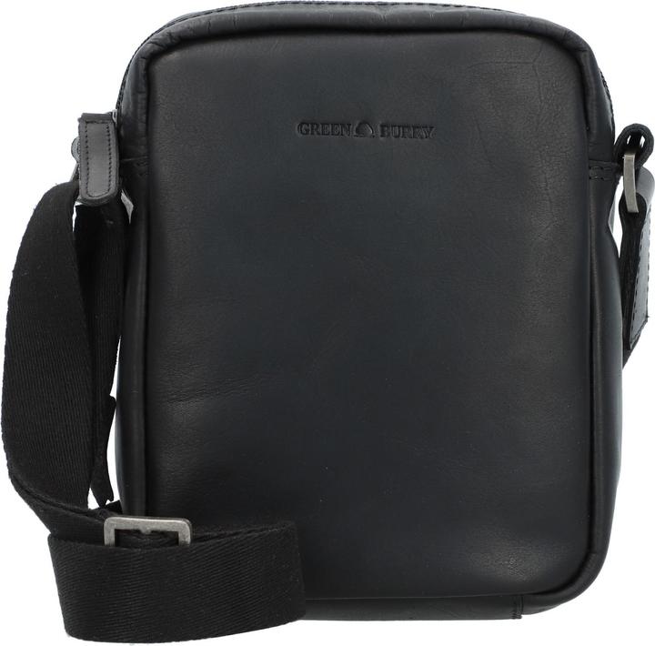 Immagine prodotto Greenburry Borsa a tracolla in pura pelle nera da 15 cm