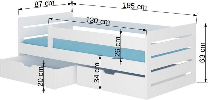 Produktbild ADRK Furniture Bett mit Matratze BEMMA 180x80 (180 x 80 cm)