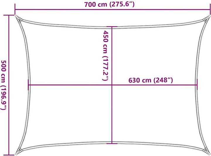 Image du produit VidaXL Sonnensegel 160 g/m² Rechteckig HDPE (5 x 7 m)