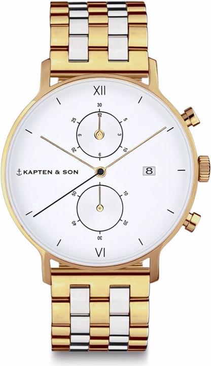 Produktbild Kapten & Son Chrono Gold Bicolor Steel (40 mm) (Analoguhr, 40 mm)