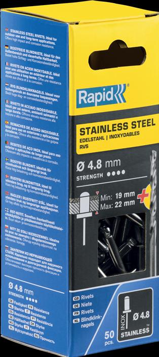 Produktbild Rapid Edelstahl Blindniete Ø 4,8 x 25 mm