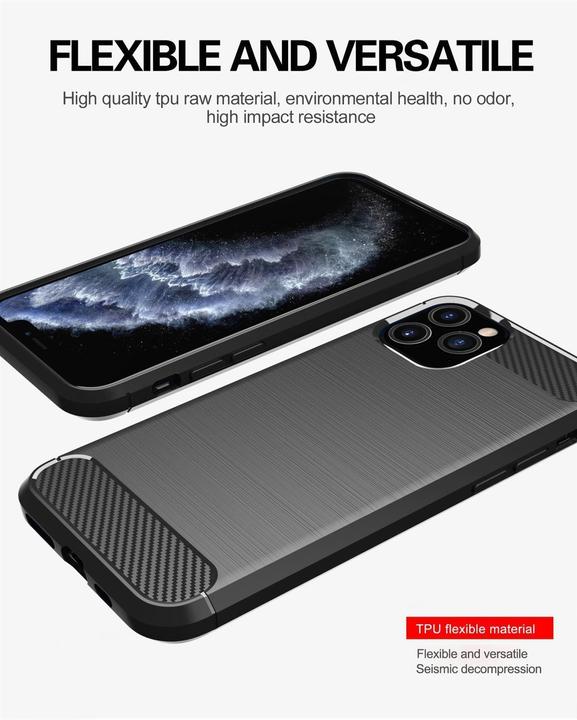 Produktbild Cadorabo TPU Ultra Slim carbon edelstahl Kombi Cover (Apple iPhone 11 Pro Max)