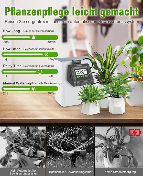 Produktbild Lvelfe Automatische Indoor-Bewässerung für 11 Pflanzen (Bewässerungsset)