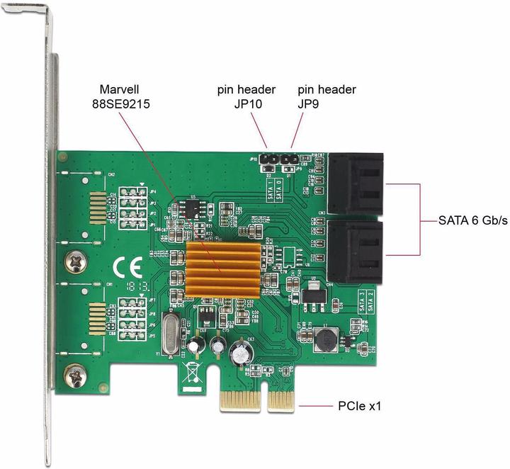 Image du produit Delock Carte PCI Express SATA à 4 ports