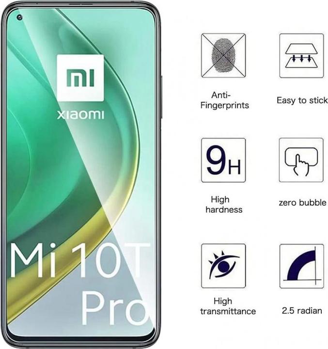 Produktbild Screenguard Xiaomi Mi 10T Pro Panzerglas Schutzfolie Case Friendly Design (1 Stück, Xiaomi Mi 10T Pro)