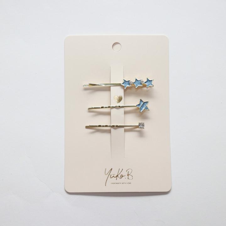 Souza Yuko.B Haarspangen, Trio Sterne Blau