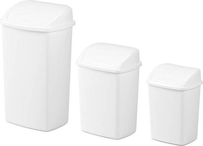 Produktbild Vepa Bins Abfallbehälter mit Schwingdeckel, aus Kunststoff, Inhalt 50 l, grau/schwarz (50 l)