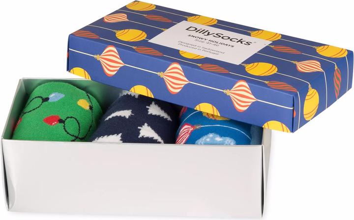 Actual product image DillySocks Snowy Holidays (pack of 3, One size)