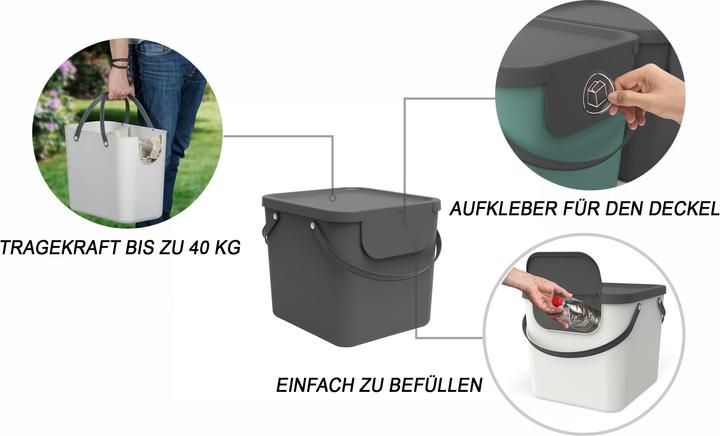 Image du produit Rotho Bac de recyclage de l'albula 40 l, anthracite (40 l)