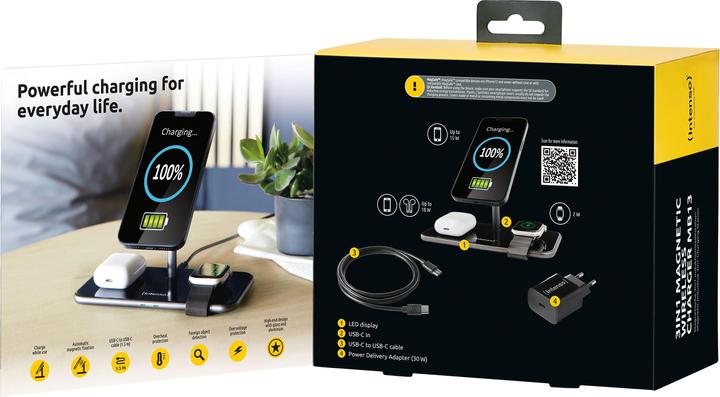 Image du produit Intenso Chargeur magnétique sans fil 3en1 MB13 noir (15 W)