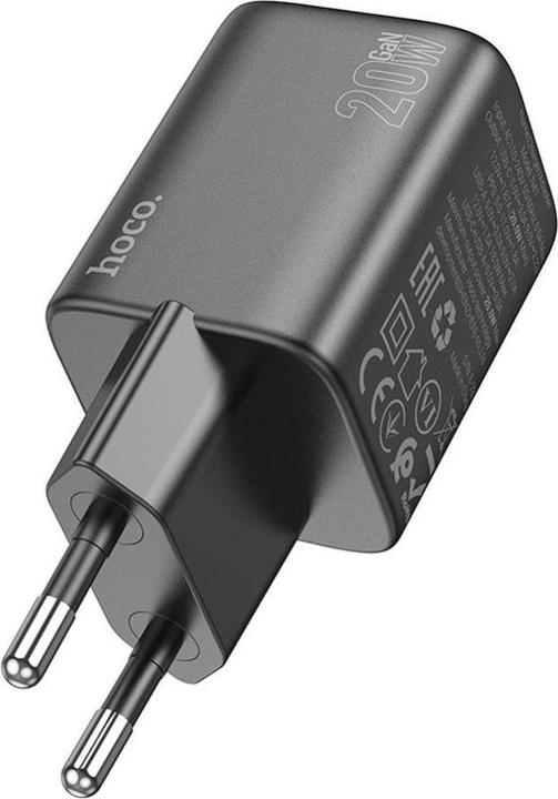 Produktbild Hoco Adapter charger USB A + Type C PD QC 3A 20W N41 black (20 W)