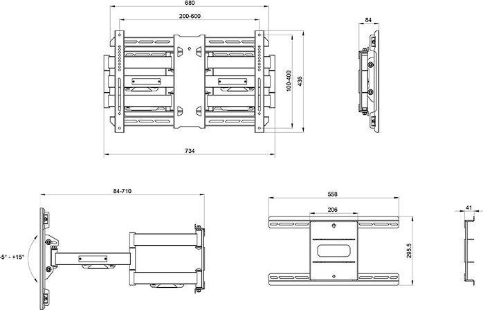 Actual product image Multibrackets M Universal Flexarm Pro Super Duty Plus (Wall, 110", 125 kg)