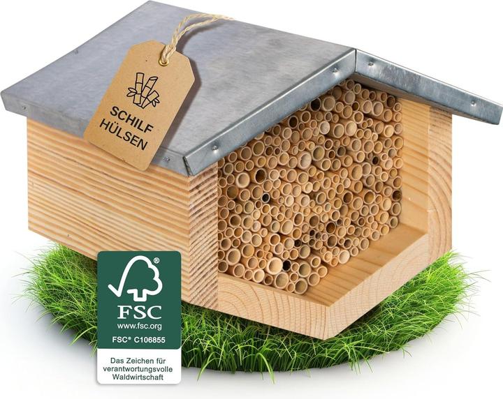 Produktbild Beesi Insektenhotel mit Schilfröhrchen für Wildbienen (Wildbienen)