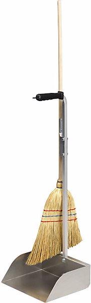 Actual product image Flora DUSTY ORIGINAL long handle dustpan, incl. broom, pack of 2, aluminium. (2 pcs.)