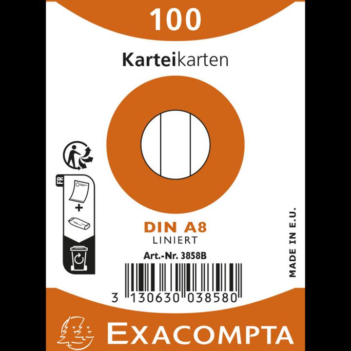 Produktbild Exacompta Karteikarten (55 x 74 mm, 205 g/m², 100 x)