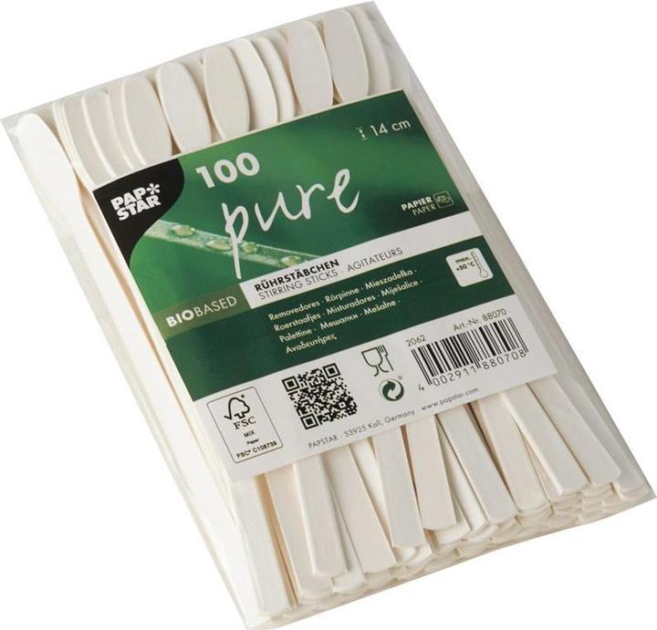 Produktbild Papstar Papier-Rhrst„bchen "pure", L„nge: 140 mm, weiá (100 x)