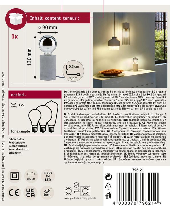 Actual product image Paulmann Neordic Mik (E27)