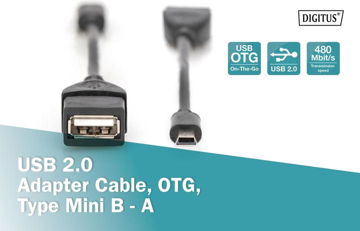 Produktbild Digitus Adapterkabel (0.20 m, USB 2.0, 2.50 W)