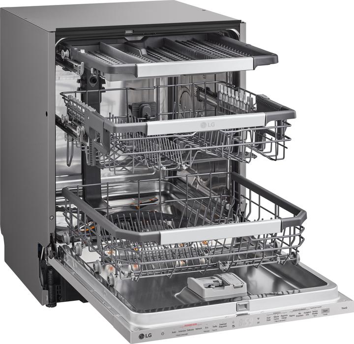 Actual product image LG QuadWash DB475TXS Full Discharge Dishwasher Class A 14 place setting Steam Wi-Fi
