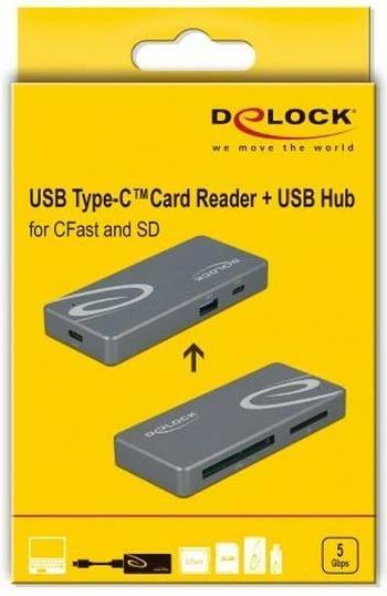 Image du produit Delock Lecteur de carte externe 91754 USB-A/C pour CF et SD (USB)