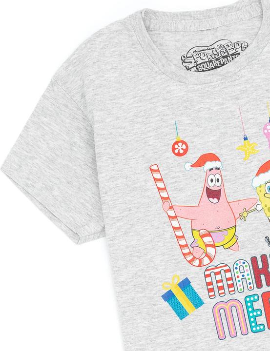 Immagine prodotto Spongebob Squarepants Make It Merry Maglietta Natale Ragazzi (140)