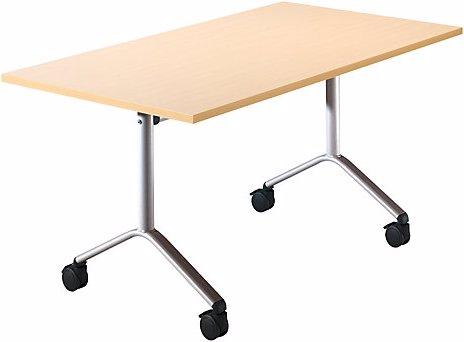 Produktbild Stechert Klapptisch, rollbar, Breite 1200 mm, Ahorn-Dekor / silberfarben