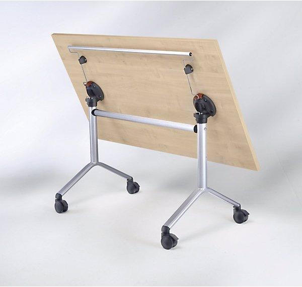 Produktbild Stechert Klapptisch, rollbar, Breite 1200 mm, Ahorn-Dekor / silberfarben