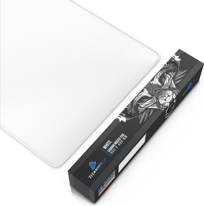 Actual product image Titanwolf Gaming Mouse Pad, XXL Speed Gaming Mouse Mat / Extra large surface of 900 x 400mm, white (XXL)