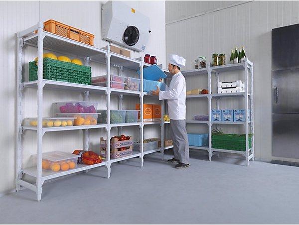 Produktbild Cambro Kunststoff-Steckregalsystem Premium, FB-BxT 600x500 mm, GR, B 670 mm, glatt
