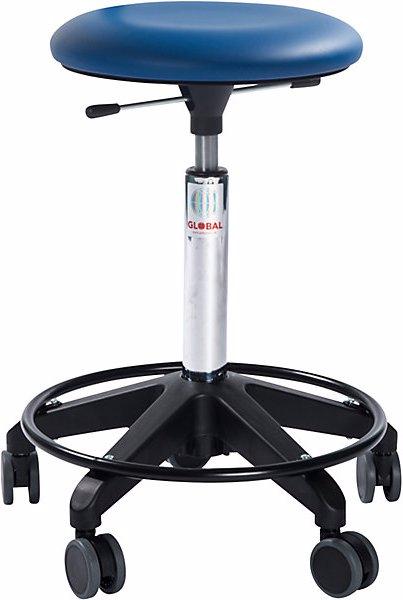Produktbild Global Stole Arbeitshocker, höhenverstellbar, mit Rollen, blau, Höhe 550 - 740 mm