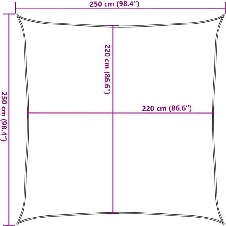 Image du produit VidaXL Sonnensegel farbe 100% Polyester Oxford (2,5 x 2,5 m)