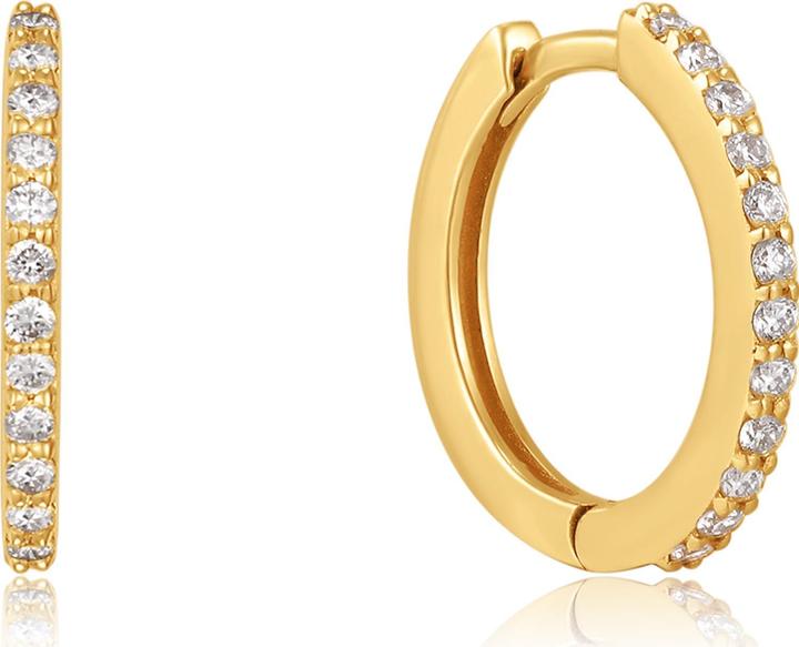 Ania Haie 14Kt Gold Diamond Huggie Earrings (585 yellow gold)