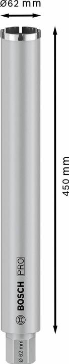 Actual product image Bosch Professional Zubehör PRO Core Cutter wet, 62 x 450 mm, 1 1/4-inch UNC (62 millimetres)