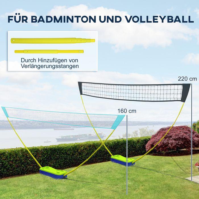Produktbild Swisshandel24 Badminton-Netz-Set Volleyball-Netz-Set, 3-teiliges Set, 400cmx22,4cmx155cm, Schwarz + Blau + Grün