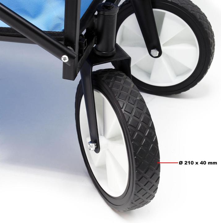 Actual product image Toboli Foldable Handcart with Tyres and Handle for Off-Road Use, blue, loading space 80x46cm