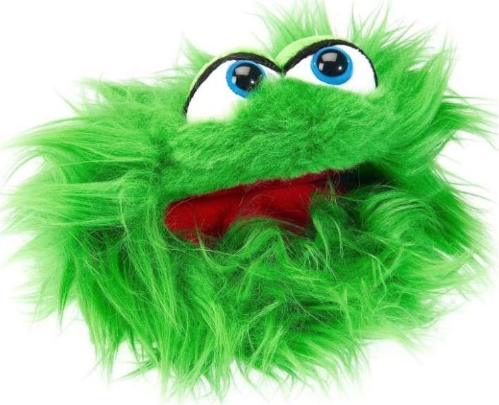 Actual product image Living Puppets Quatschköppe hand puppet Plappermaul in green suitable for adults and children, Size: 20 cm, Handwä