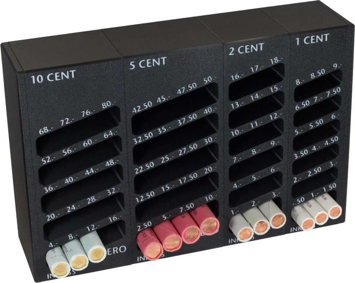 Produktbild Inkiess Geldrollenzähler Gero 2 Euro bis 1 Euro-Cent schwarz (Geldscheinzähler)