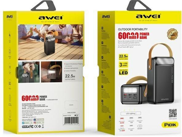Actual product image Awei P101K (60000 mAh, 22.50 W, 22.50 Wh)