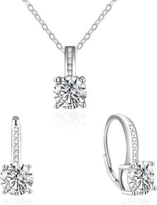 Produktbild Beneto Charming set of jewellery with zirconia AGSET362R (pendant. chain. earrings)