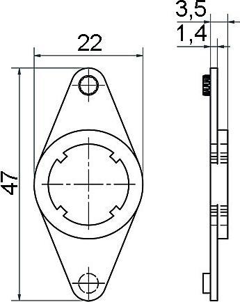 Actual product image Heusser Mounting plate Terza 3813T