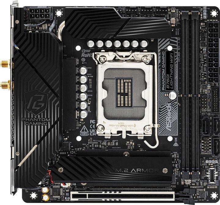 Immagine prodotto AsRock B760I Lightning WiFi 1700 mATX HDMI/DP DDR5 al dettaglio (LGA 1700, Intel B760, Mini-ITX)
