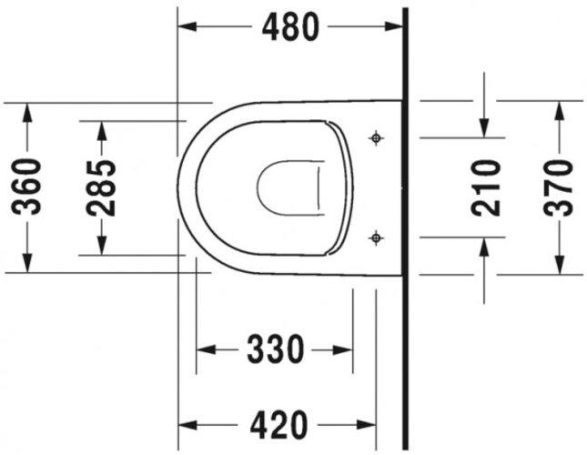 Produktbild Duravit WWC ME by Starck COMPACT RIMLESS tief, 370x480mm weiss
