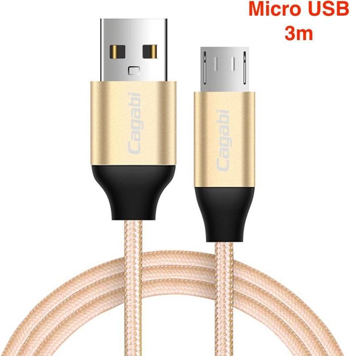 Immagine prodotto Cagabi Cavo di ricarica Micro-USB, 3 m, rotondo, colore oro (3 m)